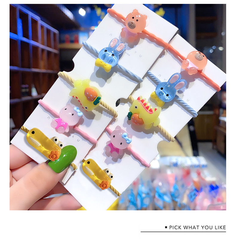 Korean Children's Flower 10 Hair Ropes Hair Rope Set Baby Hair Tie Small Rubber Band Hair Accessories Girl Princess Cartoon