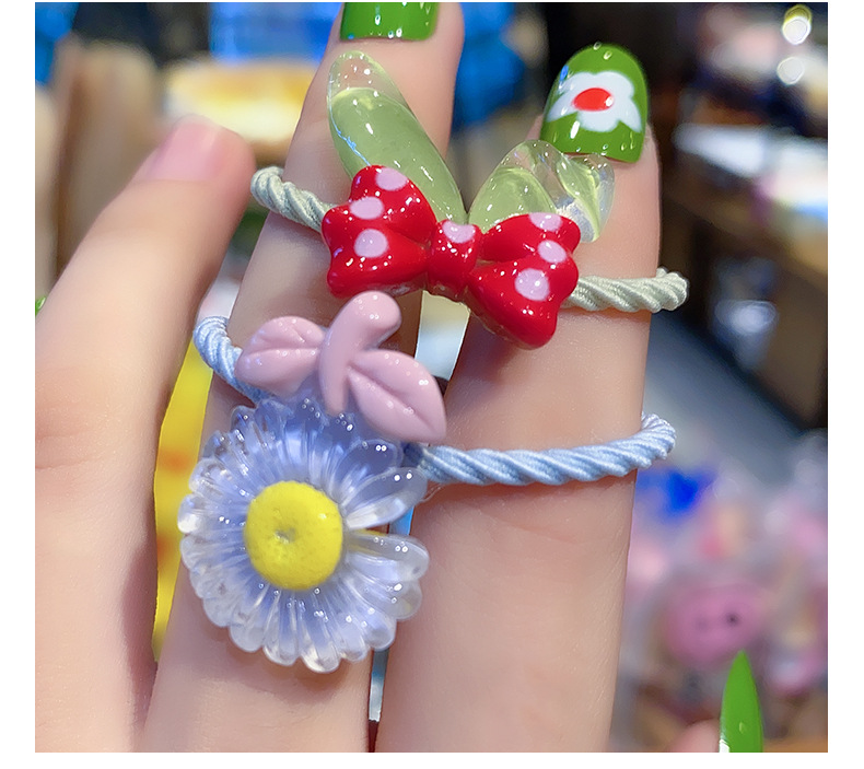 Korean Children's Flower 10 Hair Ropes Hair Rope Set Baby Hair Tie Small Rubber Band Hair Accessories Girl Princess Cartoon