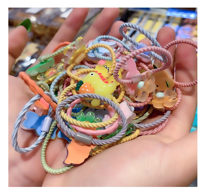 Korean Children's Flower 10 Hair Ropes Hair Rope Set Baby Hair Tie Small Rubber Band Hair Accessories Girl Princess Cartoon