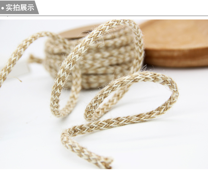 Hemp Rope Hand Woven fine ropes jute rough rope Vintage Ornament Bundle Rope Mixed yarn