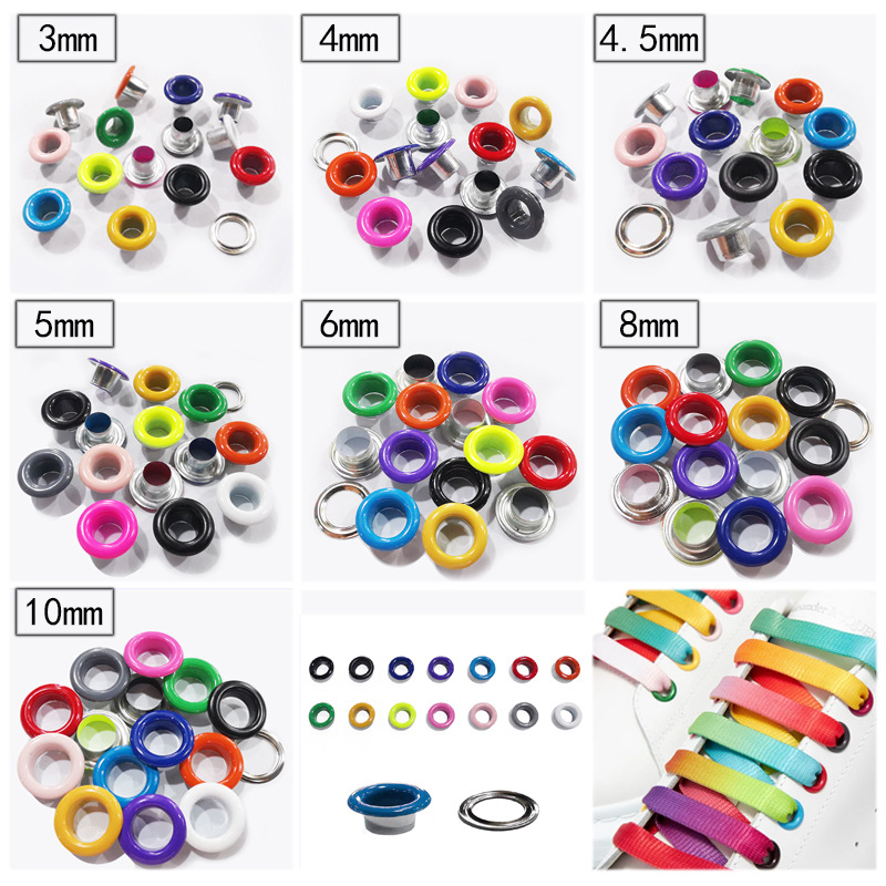 Wholesale Color Buckle Canvas Buttonhole Spray Paint Metal Eyelets Rivet Color Eyelet Button