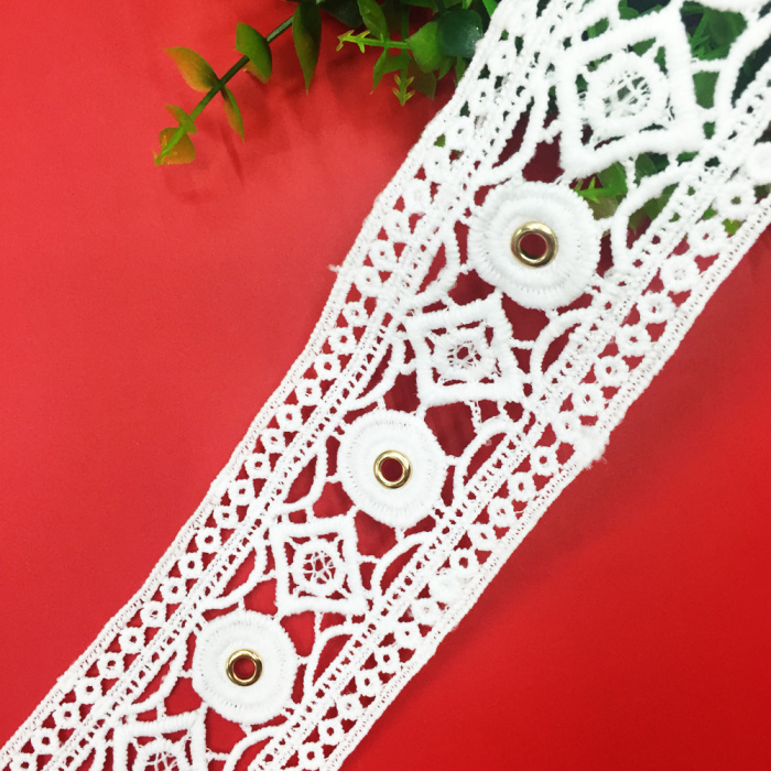 Foreign trade popular milk silk garment accessories accessories eyelet lace embroidery water soluble lace bar