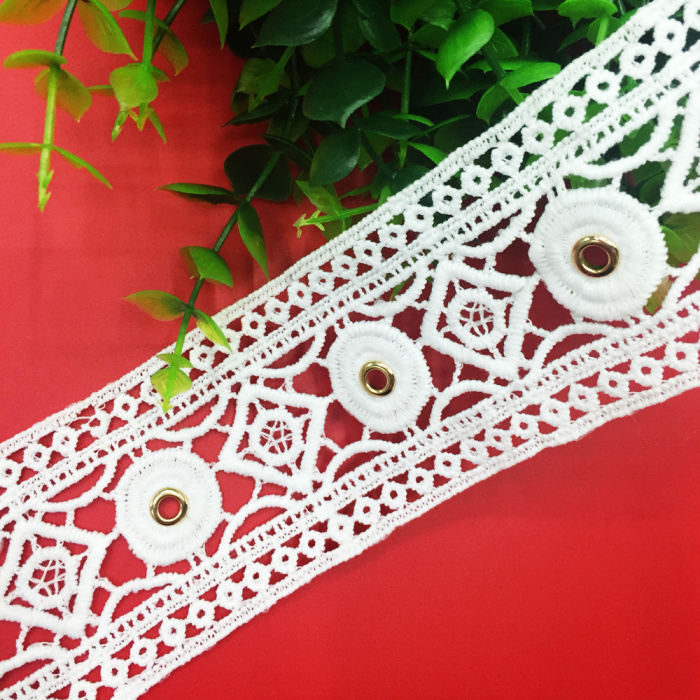 Foreign trade popular milk silk garment accessories accessories eyelet lace embroidery water soluble lace bar
