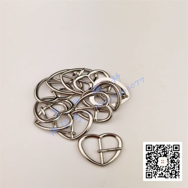 25 Inner Diameter Alloy White Gold Heart Shaped Decorative Buckle Belt Buckle Belt Buckle