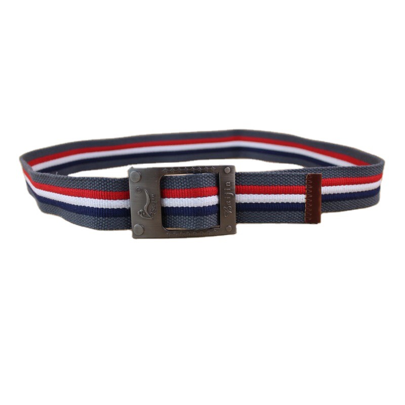 2020 New Striped Personal Leisure Belt Buckle Metal English Multi-Style Belt Durable Elastic Waistband Belt