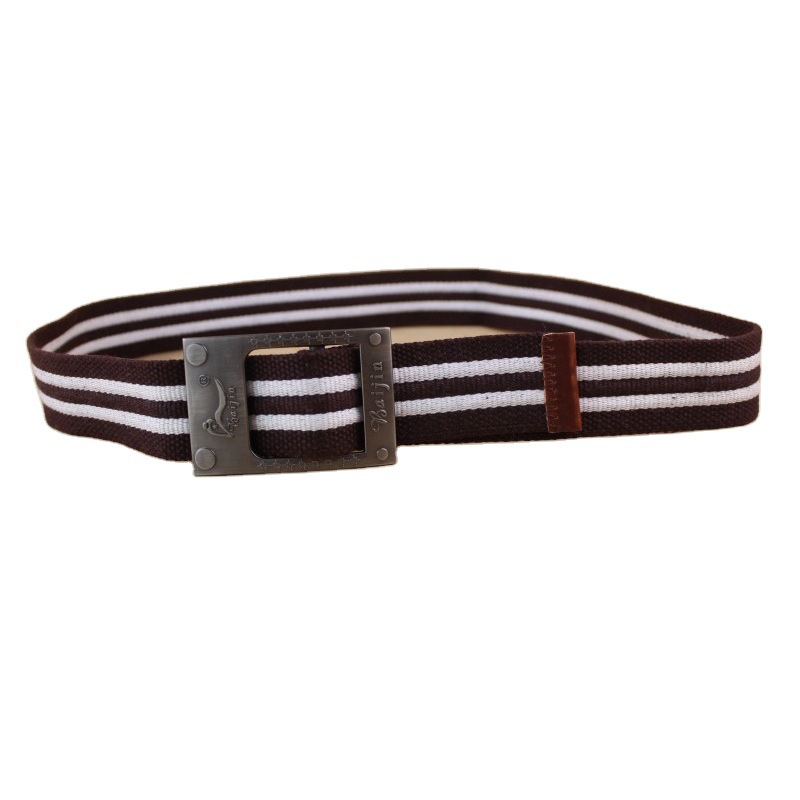 2020 New Striped Personal Leisure Belt Buckle Metal English Multi-Style Belt Durable Elastic Waistband Belt
