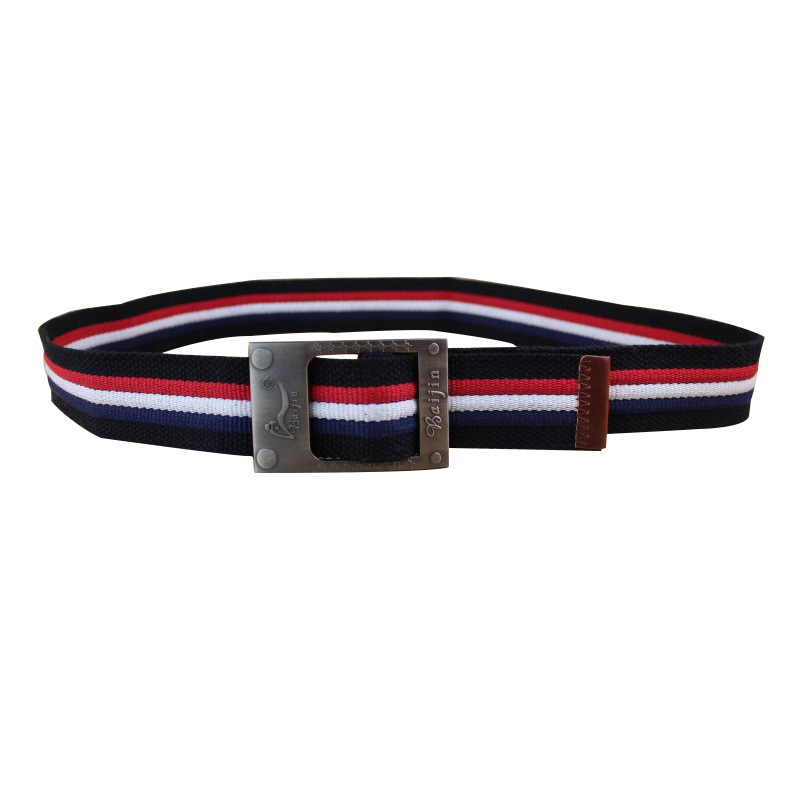 2020 New Striped Personal Leisure Belt Buckle Metal English Multi-Style Belt Durable Elastic Waistband Belt