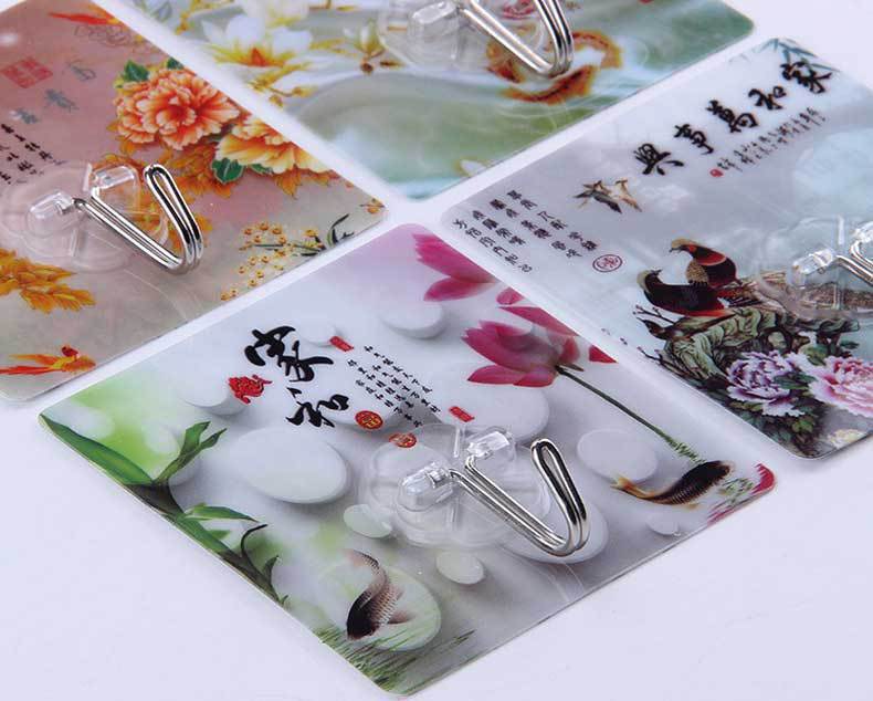 Transparent Hook No-Punch Sticky Hook Stall Wholesale Strong Traceless Hook Plastic Creative Bathroom Kitchen Hook