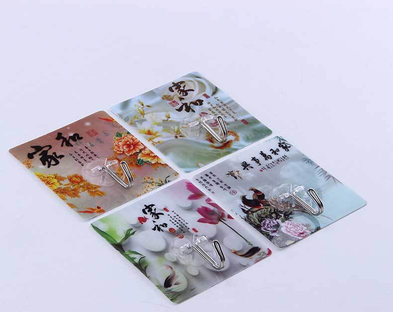 Transparent Hook No-Punch Sticky Hook Stall Wholesale Strong Traceless Hook Plastic Creative Bathroom Kitchen Hook