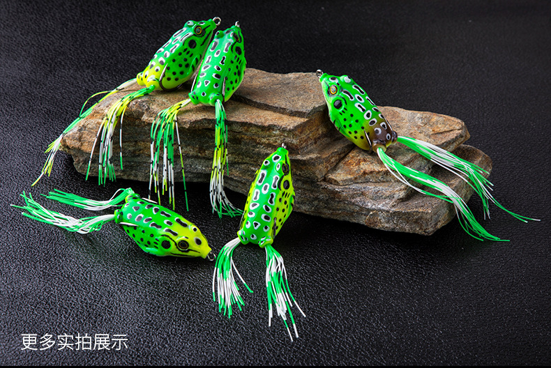 Factory Wholesale Bionic Thunder Frog Egg Frog Black Set High Carbon Steel Double Hook Lure Lure Soft Bait