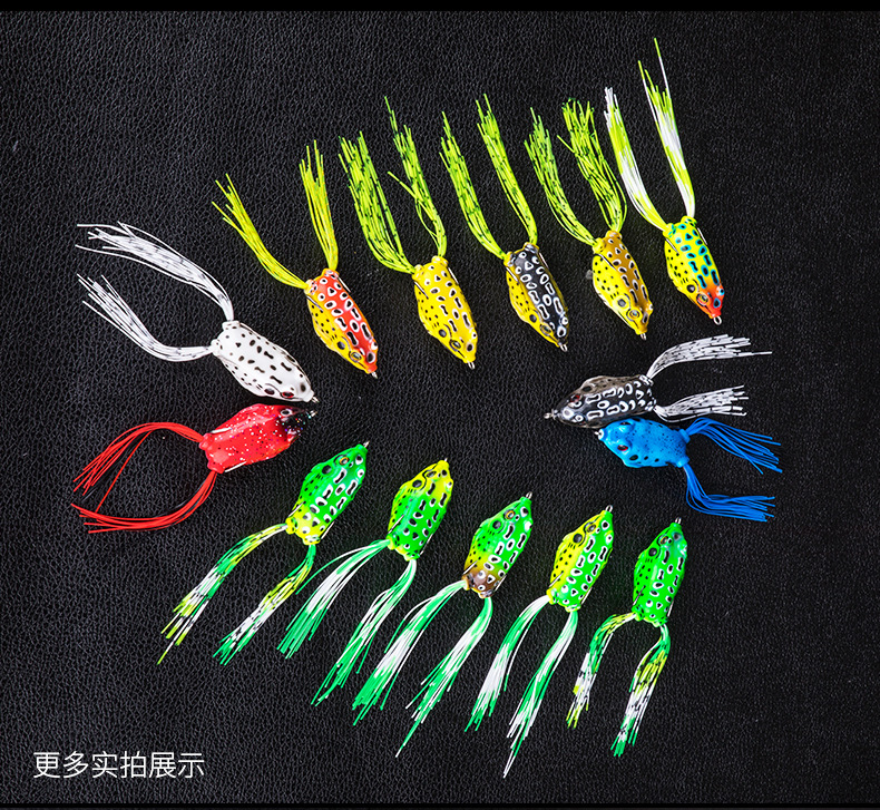 Factory Wholesale Bionic Thunder Frog Egg Frog Black Set High Carbon Steel Double Hook Lure Lure Soft Bait
