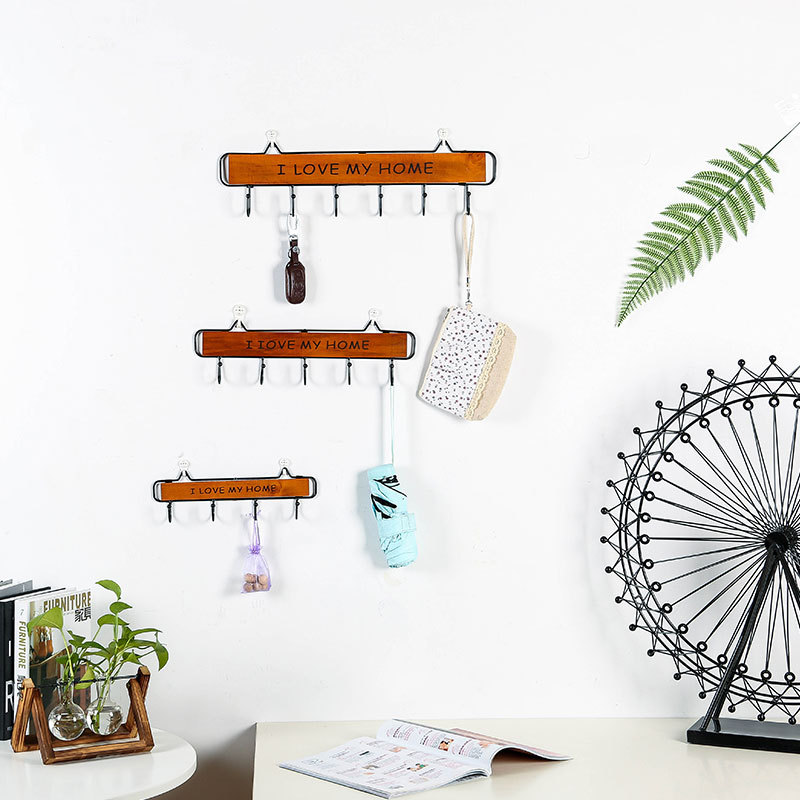 Japanese-Style Iron hook Wall Hanging Retro Iron Art Door Cloakroom Key 4 Hook Hanger Kitchen Wall Decoration Wholesale