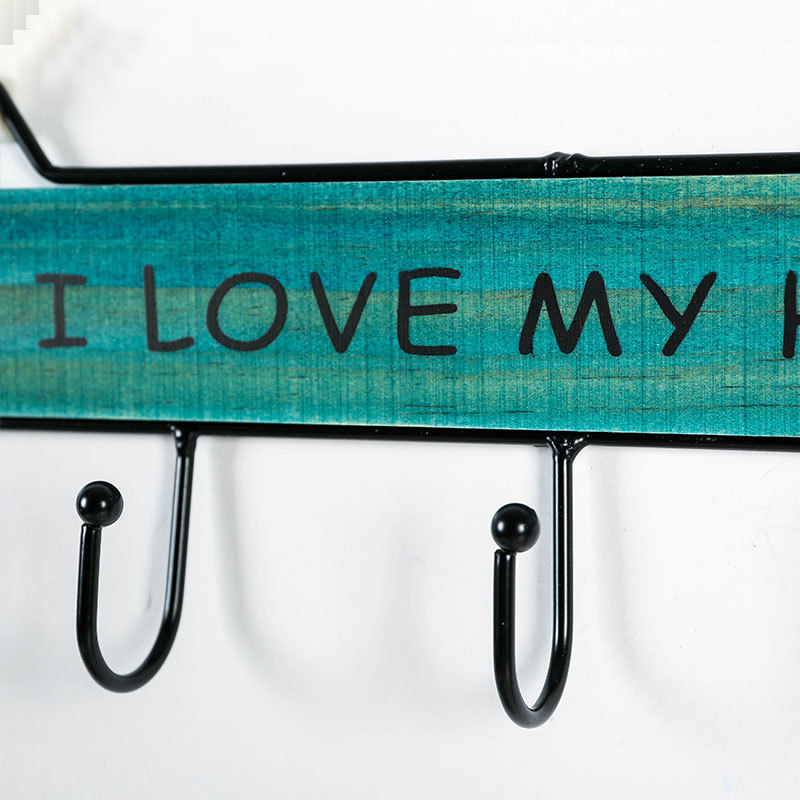 Japanese-Style Iron hook Wall Hanging Retro Iron Art Door Cloakroom Key 4 Hook Hanger Kitchen Wall Decoration Wholesale