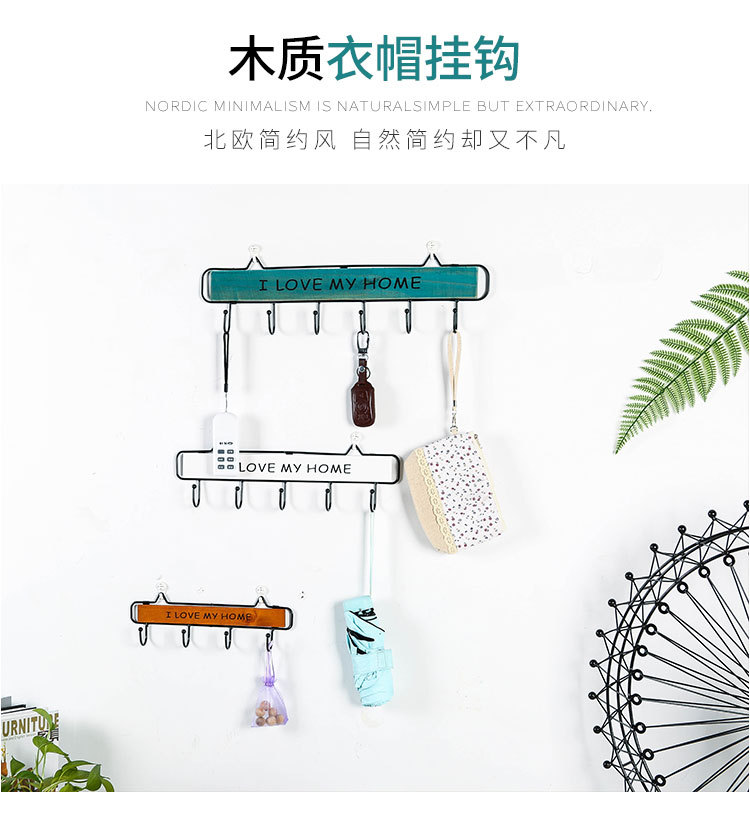 Japanese-Style Iron hook Wall Hanging Retro Iron Art Door Cloakroom Key 4 Hook Hanger Kitchen Wall Decoration Wholesale