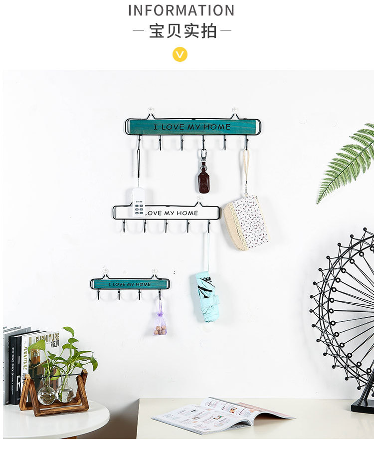 Japanese-Style Iron hook Wall Hanging Retro Iron Art Door Cloakroom Key 4 Hook Hanger Kitchen Wall Decoration Wholesale
