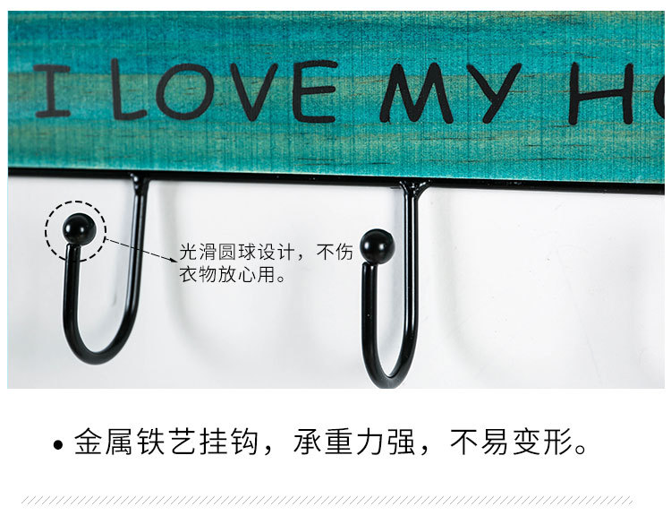 Japanese-Style Iron hook Wall Hanging Retro Iron Art Door Cloakroom Key 4 Hook Hanger Kitchen Wall Decoration Wholesale