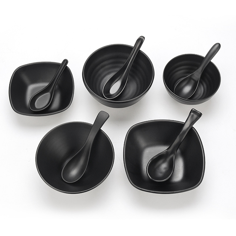 Spoon Plastic Soup Spoon Skewed Spoon Creative Hook Spoon Japanese Imitation Porcelain Tableware Thicken and Lengthen