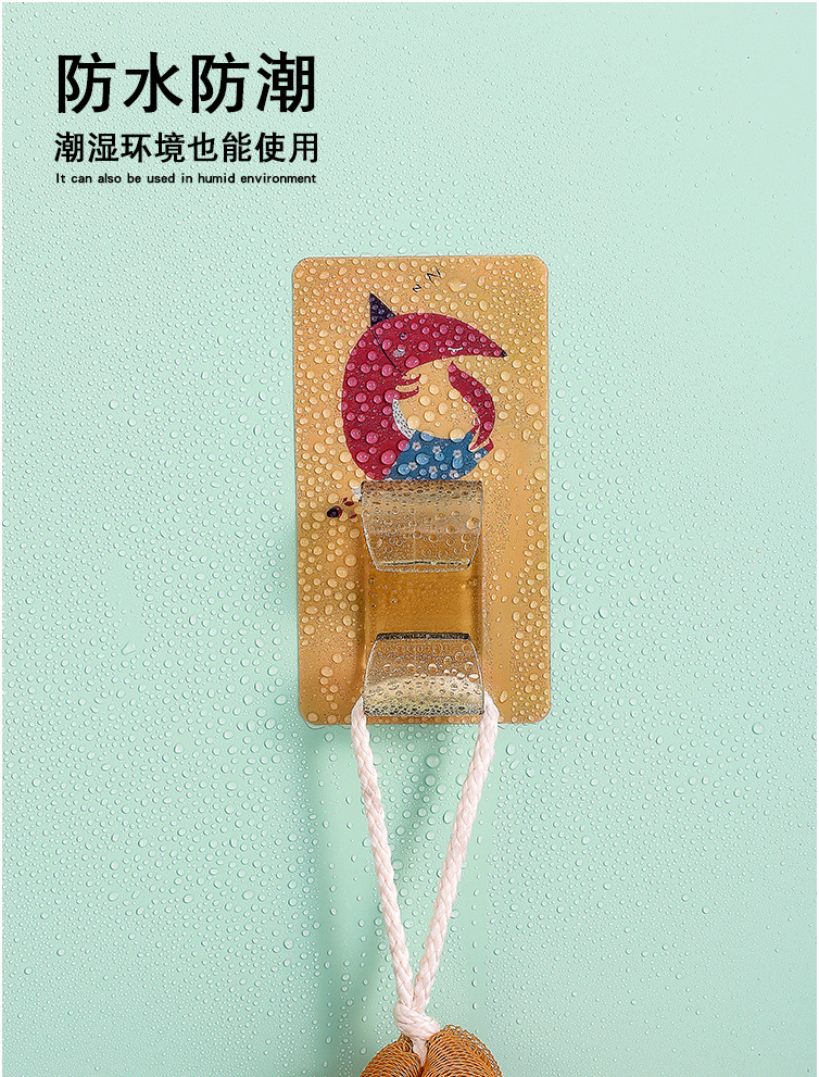 PunchFree Cartoon NonMarking Washstand Bathroom WallMounted Basin Clip Storage Rack Kitchen Washbasin Storage Hook Rack