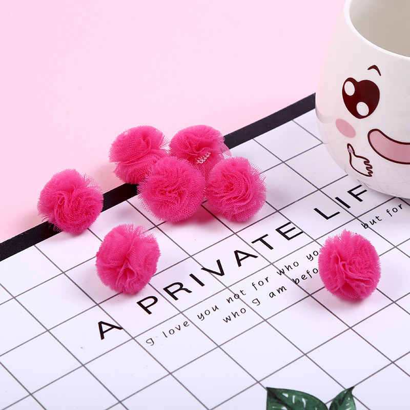 .net wool ball, Net yarn ball earrings accessories Net cloth plush ball multi - color wool ball manufacturers direct sales