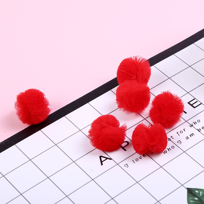 .net wool ball, Net yarn ball earrings accessories Net cloth plush ball multi - color wool ball manufacturers direct sales