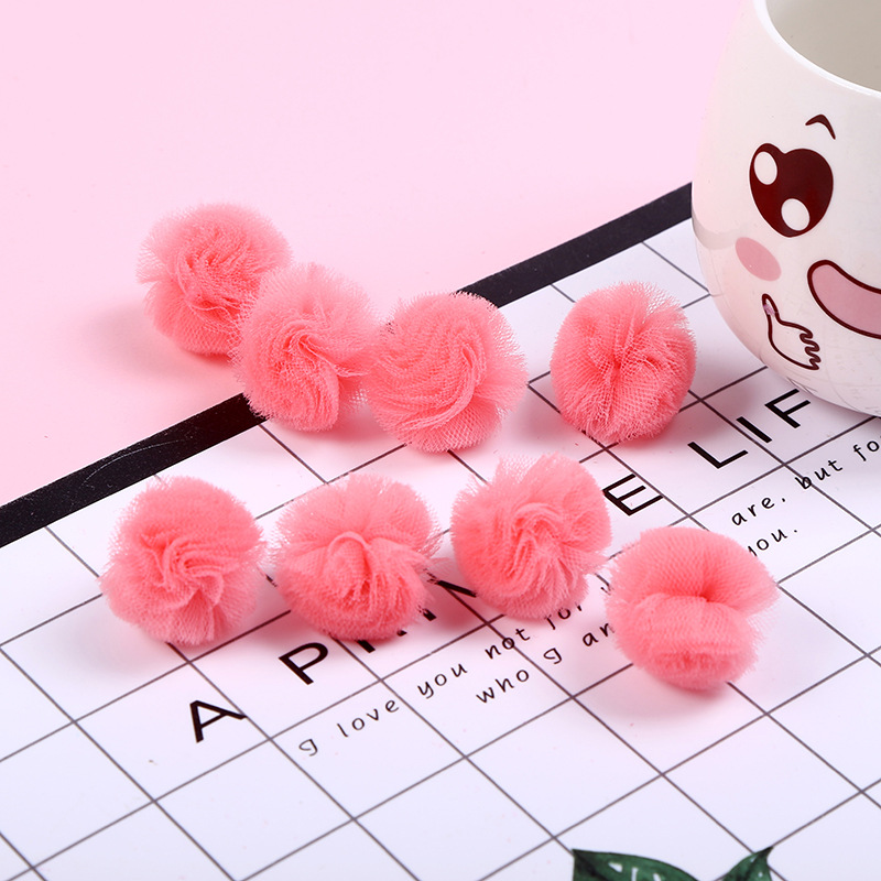 .net wool ball, Net yarn ball earrings accessories Net cloth plush ball multi - color wool ball manufacturers direct sales
