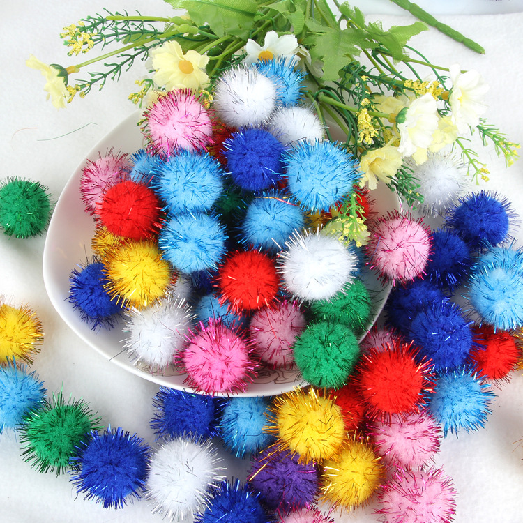 Factory Direct Sales Gold Wool Ball Glitter Ball in Stock Factory Direct Sales Gold Wool Ball Glitter Ball in Stock