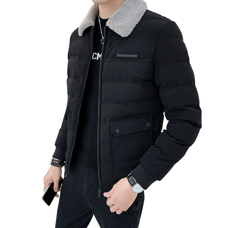 Winter Clothing Coat Cotton-Padded Coat Men &#039;S Trendy Winter Thickened Padded Jacket 2021 New Fashion Brand Clothes Men &#039;S Fur Collar Workwear Cotton Coat