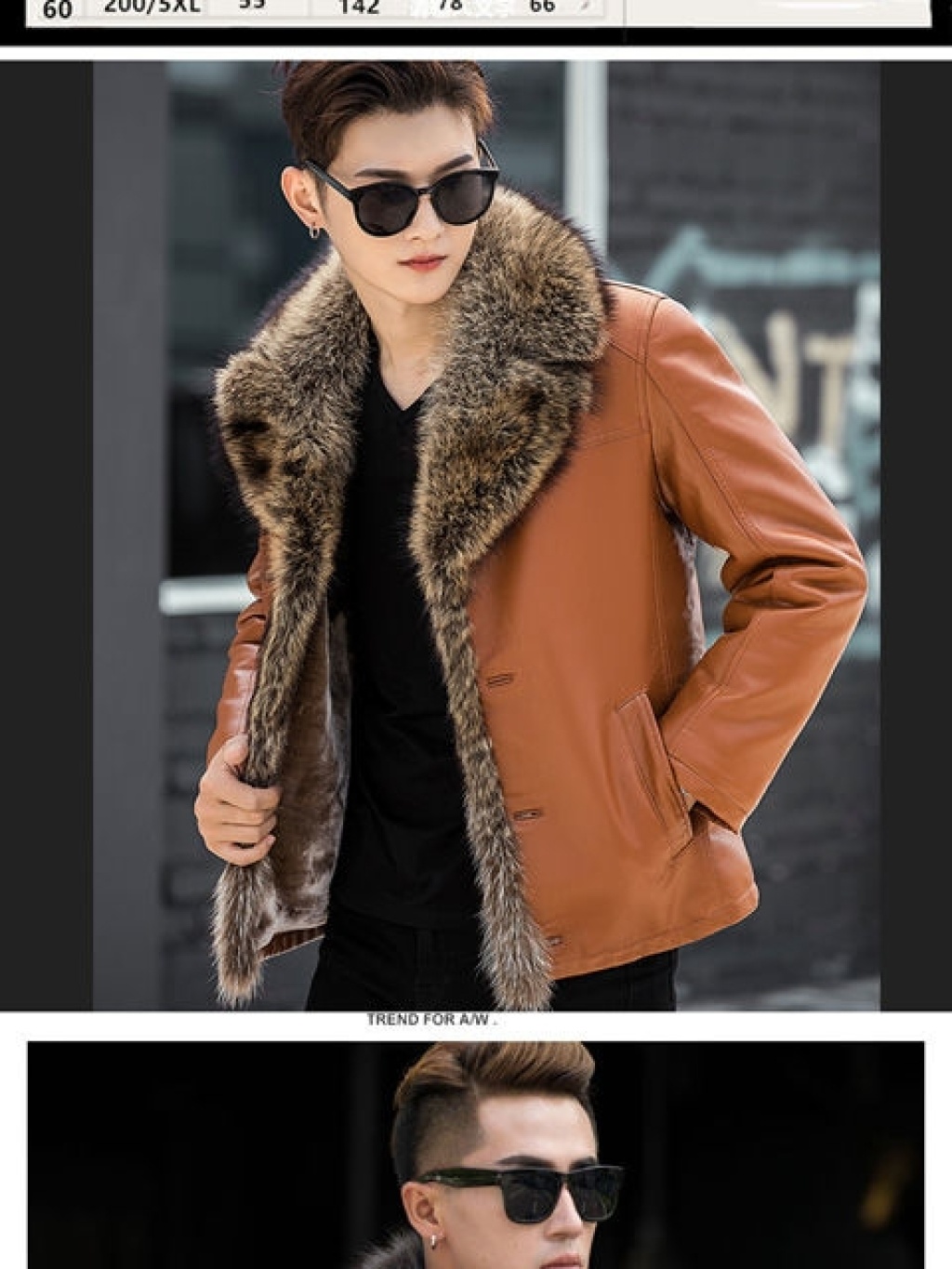 Winter Leather Coat Men's Genuine Leather Haining Middle-Aged and Young Men's Sheepskin Big Fur Collar Leather Coat Fleece-Lined Thickened Winter Leather Coat Men's Genuine Leather Haining Middle-Aged and Young Men's Sheepskin Big Fur Collar Leather Coat Fleece-Lined Thickened