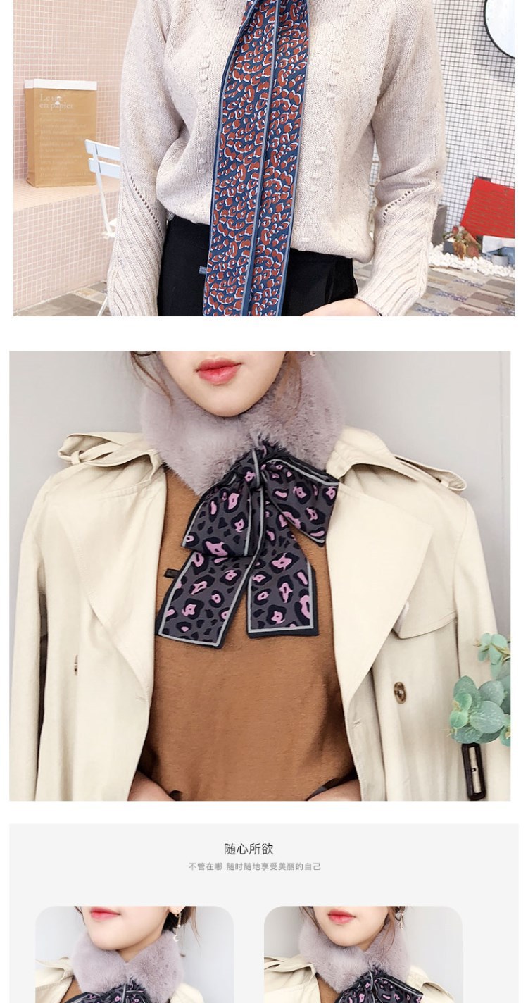 2018 Autumn and Winter New Versatile Korean Style Imitate Rex Rabbit Fur Leopard Print Fur Collar Ribbon Plush Ribbon Scarf Scarf Warm 2018 Autumn and Winter New Versatile Korean Style Imitate Rex Rabbit Fur Leopard Print Fur Collar Ribbon Plush Ribbon Scarf Scarf Warm