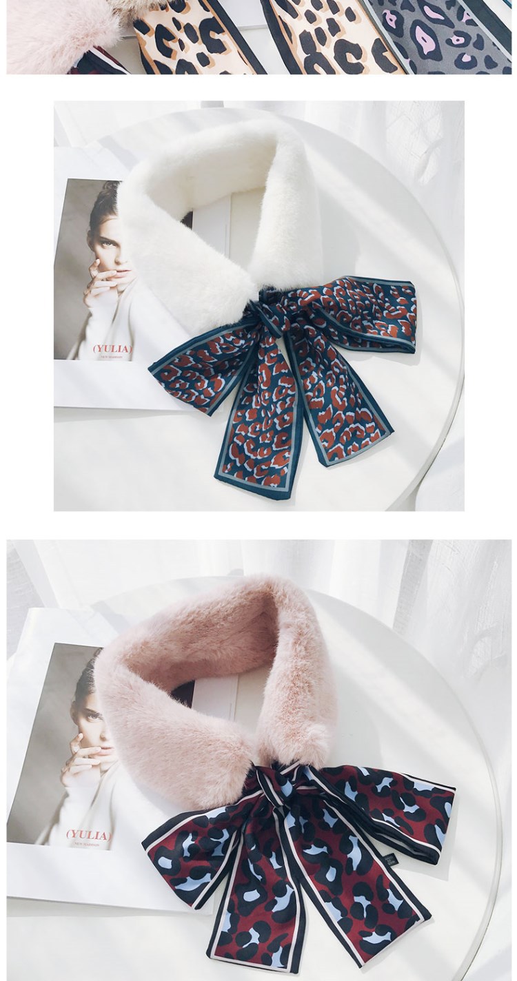 2018 Autumn and Winter New Versatile Korean Style Imitate Rex Rabbit Fur Leopard Print Fur Collar Ribbon Plush Ribbon Scarf Scarf Warm 2018 Autumn and Winter New Versatile Korean Style Imitate Rex Rabbit Fur Leopard Print Fur Collar Ribbon Plush Ribbon Scarf Scarf Warm