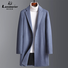 Winter Woolen Coat Men's Mid-Length Woolen Coat with Fur Collar Overcoat and Trench Coat Wool Overcoat Men's Woolen Coat Men's Thickened