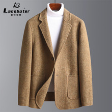 Winter Woolen Coat Men's Mid-Length Woolen Coat with Fur Collar Overcoat and Trench Coat Wool Overcoat Men's Woolen Coat Men's Thickened