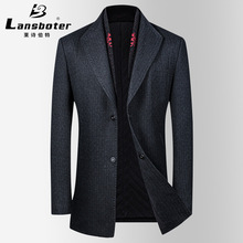 Winter Woolen Coat Men's Mid-Length Woolen Coat with Fur Collar Overcoat and Trench Coat Wool Overcoat Men's Woolen Coat Men's Thickened