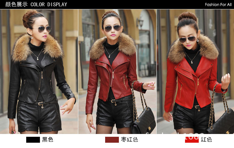 Oversized raccoon female with short fur collar trim body model A926 with cotton fur coat