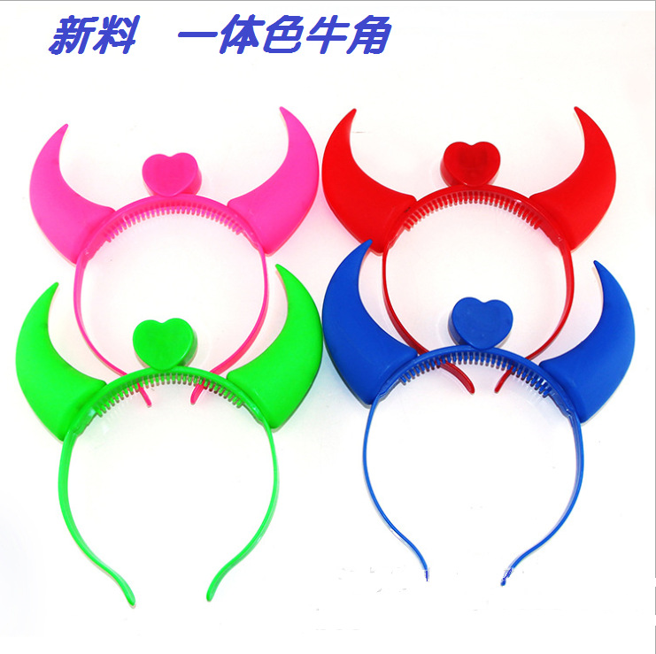Luminous horn Flash Horn Korean version of the cow Horn Sequin bow concert party props manufacturers wholesale