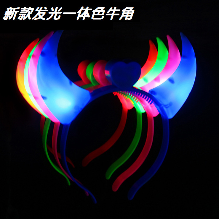 Luminous horn Flash Horn Korean version of the cow Horn Sequin bow concert party props manufacturers wholesale Luminous horn Flash Horn Korean version of the cow Horn Sequin bow concert party props manufacturers wholesale