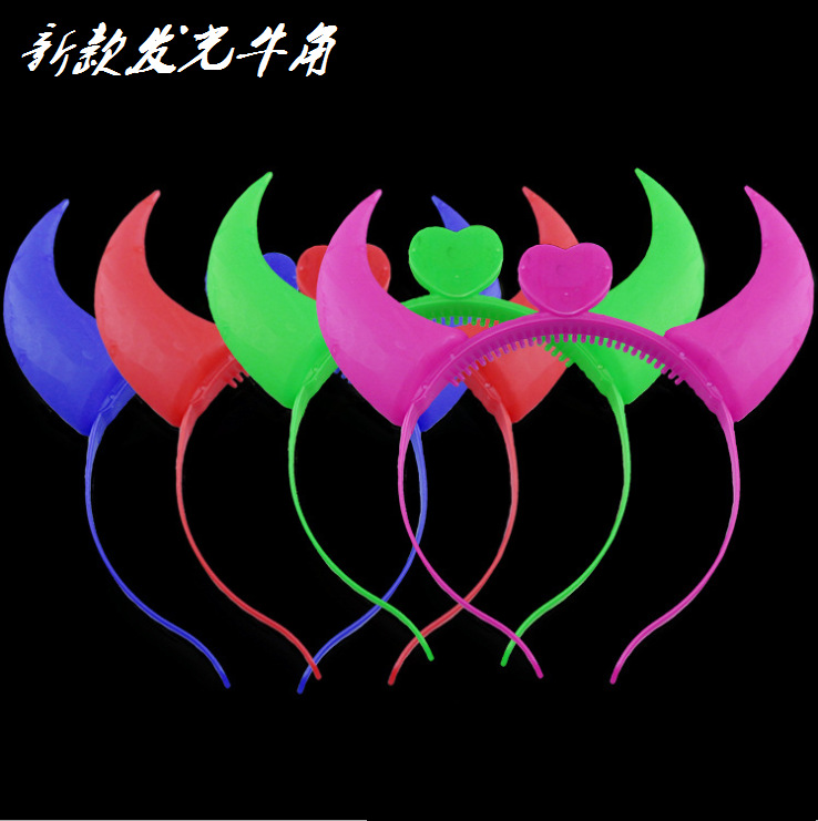 Luminous horn Flash Horn Korean version of the cow Horn Sequin bow concert party props manufacturers wholesale Luminous horn Flash Horn Korean version of the cow Horn Sequin bow concert party props manufacturers wholesale
