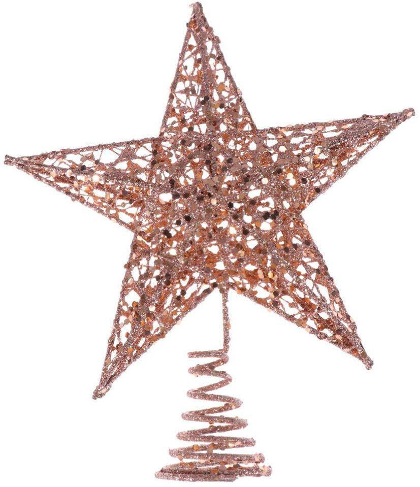 Whole TreeTop Star Iron Decoration FivePointed Star Sequin ThreeDimensional FivePointed Star Christmas Layout Supplies