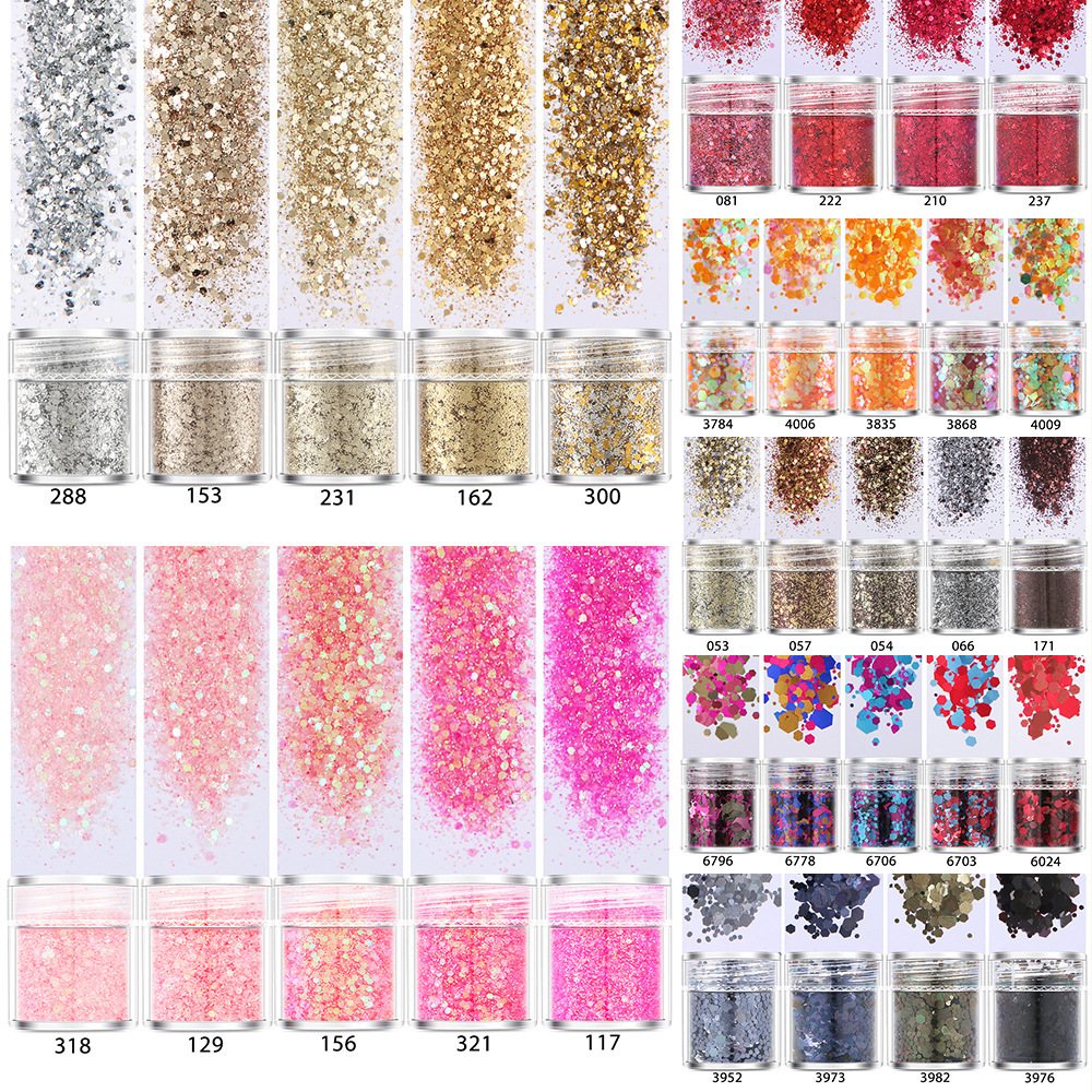 Glitter Powder Flash Powder Nail Ornament Sequin Gradient Set Laser Gel Nail Polish Makeup Epoxy Slim
