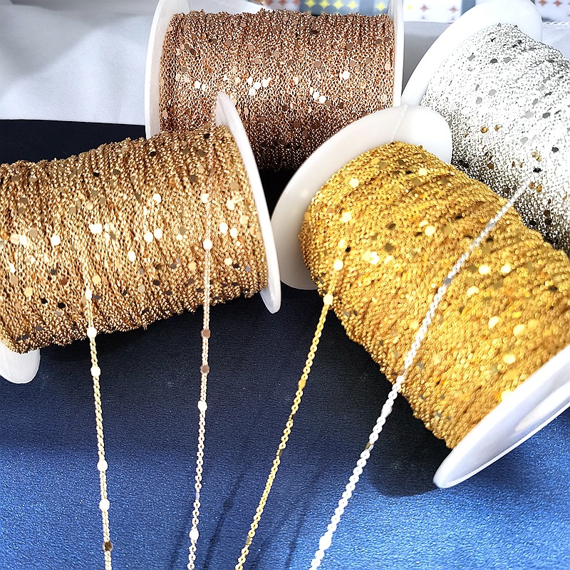 Material Chain Tassel Strong Color Retention 15mm Sequin Chain Necklace Bracelet Hairpin Material Yiwu Accessories Whole