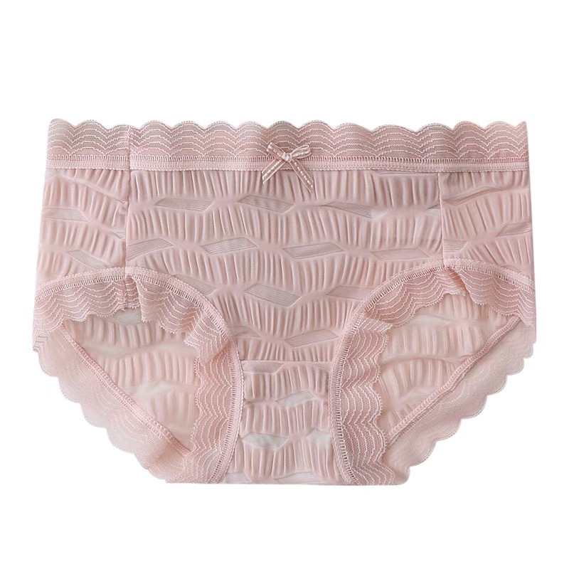 Sea Salt Style Japanese Style Ice Silk Young Lady&#039;s Panties Modal Pure All Cotton Crotch Lace Edge Seamless Underwear for Women Wholesale