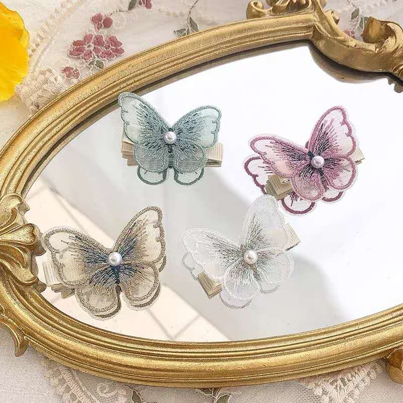 Korean Fairy Lace Butterfly Hair Clip Insta-Vintage embroidery Girl Edge Clip Simple Web Celebrity Bangs clip Hair Accessories Korean Fairy Lace Butterfly Hair Clip Insta-Vintage embroidery Girl Edge Clip Simple Web Celebrity Bangs clip Hair Accessories