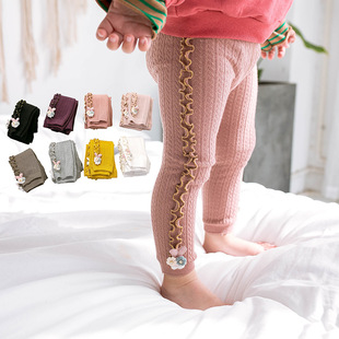Spring and autumn double needle crotch lace baby pantyhose baby tights bottom pantyhose vertical agaric edge nine minutes pants Spring and autumn double needle crotch lace baby pantyhose baby tights bottom pantyhose vertical agaric edge nine minutes pants