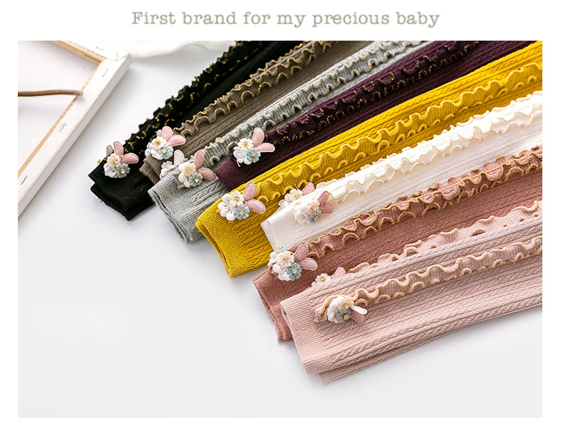 Spring and autumn double needle crotch lace baby pantyhose baby tights bottom pantyhose vertical agaric edge nine minutes pants Spring and autumn double needle crotch lace baby pantyhose baby tights bottom pantyhose vertical agaric edge nine minutes pants