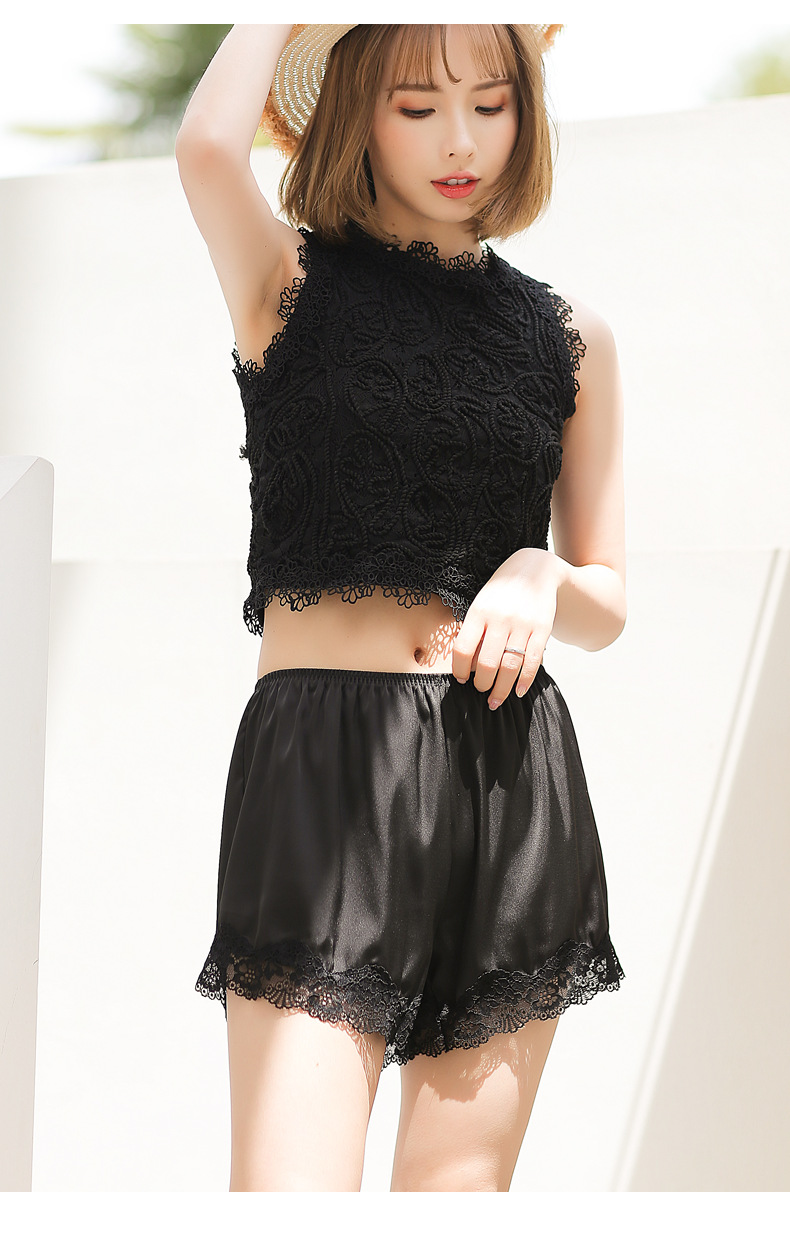 Women's Safety Pants Summer Anti-Exposure Loose High Waist Non-Curling Ice Silk Thin Lace Edge Home Base Shorts Women's Safety Pants Summer Anti-Exposure Loose High Waist Non-Curling Ice Silk Thin Lace Edge Home Base Shorts