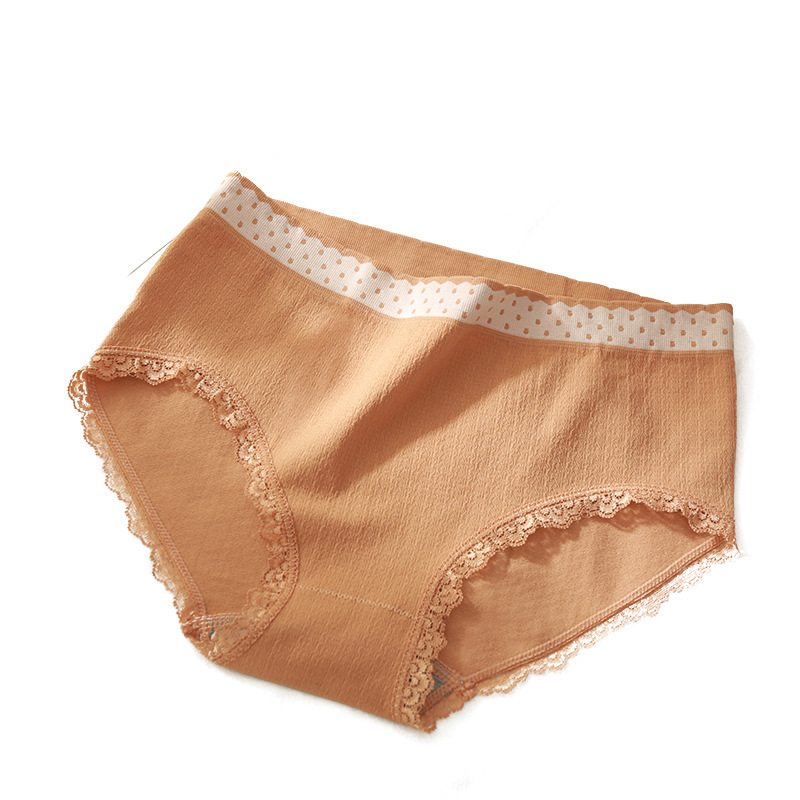 Independent Packaging Women&#039;s Underwear Seamless Mid-Rise Girl Polka Dot Lace Edge Cloud Pants Graphene Cotton Crotch Briefs