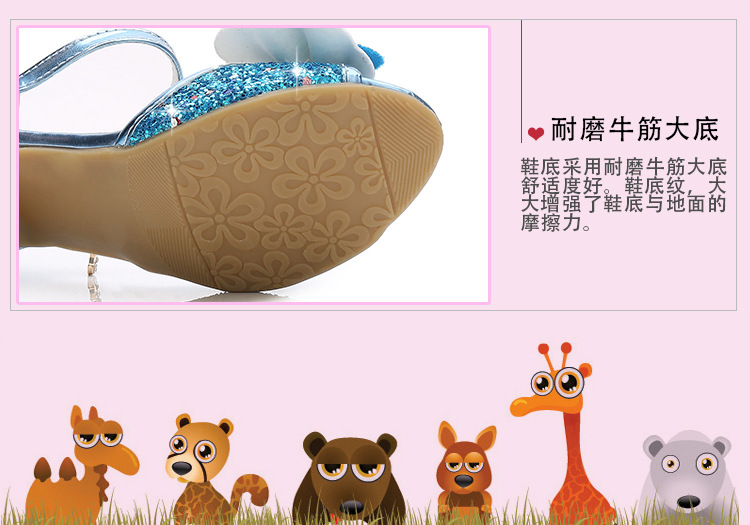 2021 New Frozen Dream Girls High Heel Shoes Children's Princess Sandals Bowknot Children's Shoes Crystal Heel Shoes 2021 New Frozen Dream Girls High Heel Shoes Children's Princess Sandals Bowknot Children's Shoes Crystal Heel Shoes