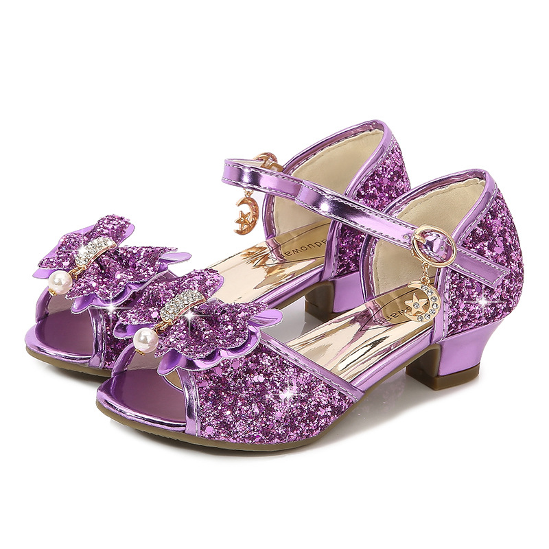 2021 New Frozen Dream Girls High Heel Shoes Children's Princess Sandals Bowknot Children's Shoes Crystal Heel Shoes 2021 New Frozen Dream Girls High Heel Shoes Children's Princess Sandals Bowknot Children's Shoes Crystal Heel Shoes