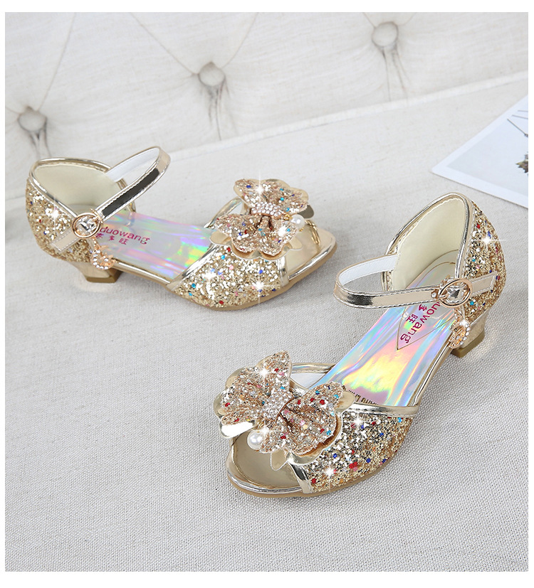 2021 New Frozen Dream Girls High Heel Shoes Children's Princess Sandals Bowknot Children's Shoes Crystal Heel Shoes 2021 New Frozen Dream Girls High Heel Shoes Children's Princess Sandals Bowknot Children's Shoes Crystal Heel Shoes