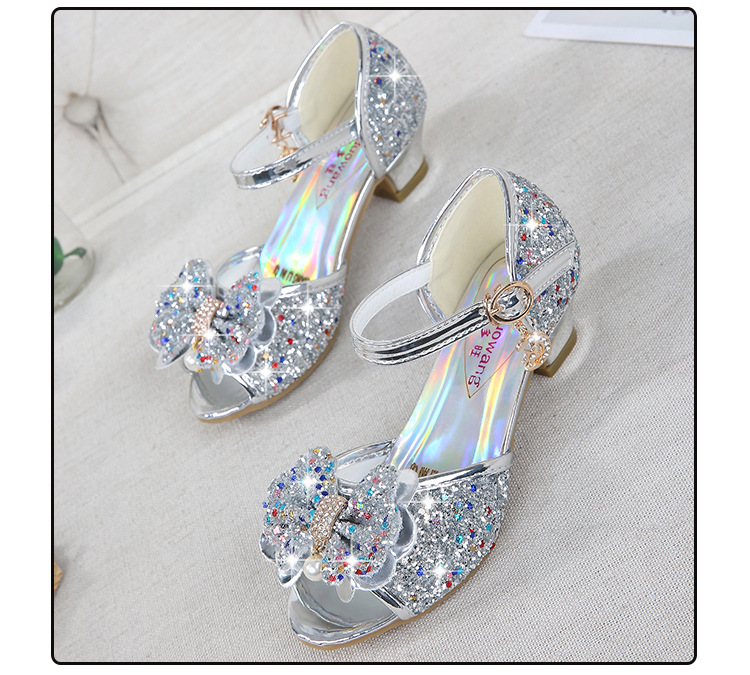 2021 New Frozen Dream Girls High Heel Shoes Children's Princess Sandals Bowknot Children's Shoes Crystal Heel Shoes 2021 New Frozen Dream Girls High Heel Shoes Children's Princess Sandals Bowknot Children's Shoes Crystal Heel Shoes